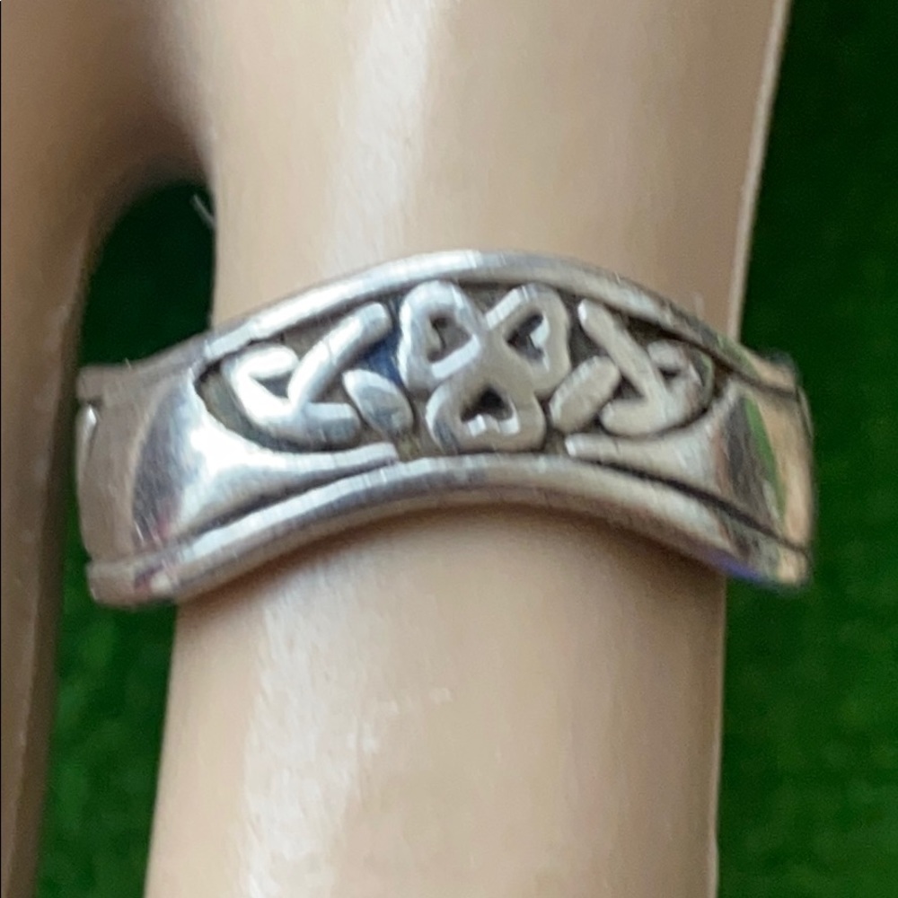 Peter Stone Sterling Silver Celtic Scalloped Ring - image 1